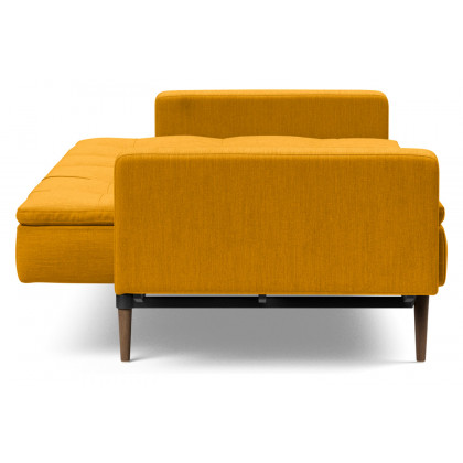 Innovation Living Dublexo Styletto Sofa Bed Dark Wood with Arms - 507 Elegance Burned Curry