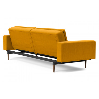 Innovation Living Dublexo Styletto Sofa Bed Dark Wood with Arms - 507 Elegance Burned Curry