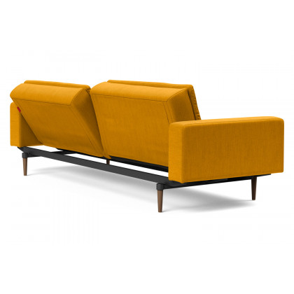 Innovation Living Dublexo Styletto Sofa Bed Dark Wood with Arms - 507 Elegance Burned Curry