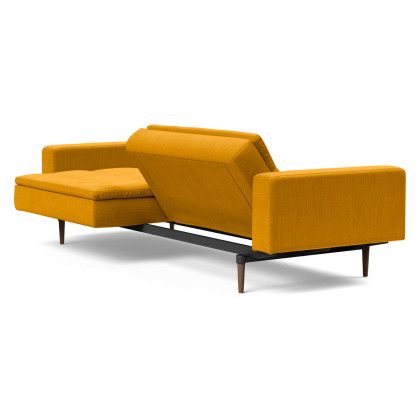 Innovation Living Dublexo Styletto Sofa Bed Dark Wood with Arms - 507 Elegance Burned Curry