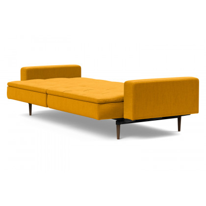 Innovation Living Dublexo Styletto Sofa Bed Dark Wood with Arms - 507 Elegance Burned Curry