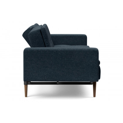 Innovation Living Dublexo Styletto Sofa Bed Dark Wood with Arms - 515 Nist Blue