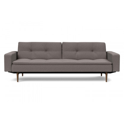 Innovation Living Dublexo Styletto Sofa Bed Dark Wood with Arms - 521 Mixed Dance Gray