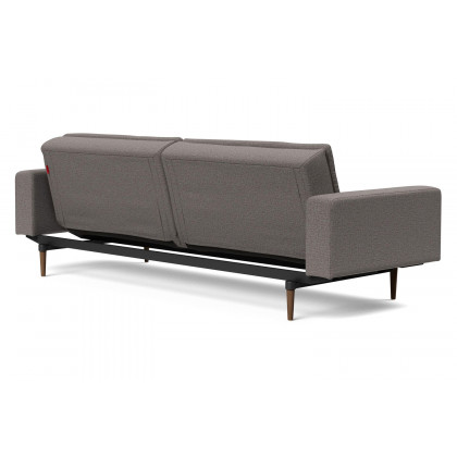 Innovation Living Dublexo Styletto Sofa Bed Dark Wood with Arms - 521 Mixed Dance Gray
