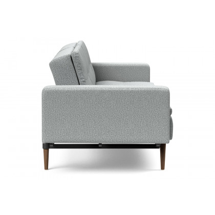 Innovation Living Dublexo Styletto Sofa Bed Dark Wood with Arms - 538 Melange Light Gray