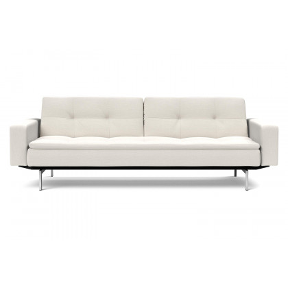 Innovation Living Dublexo Stainless Steel Sofa Bed with Arms - 574 Vivus Dusty Off White