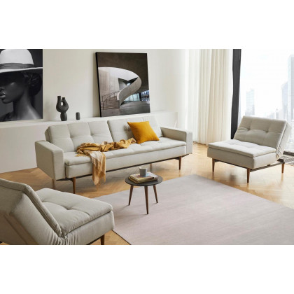 Innovation Living Dublexo Styletto Sofa Bed Dark Wood with Arms - 584 Argus Natural