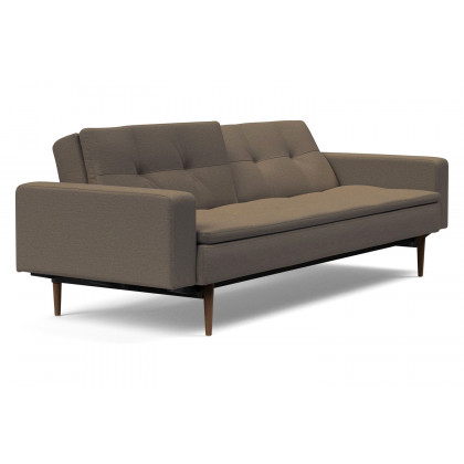 Innovation Living Dublexo Styletto Sofa Bed Dark Wood with Arms - 585 Argus Brown