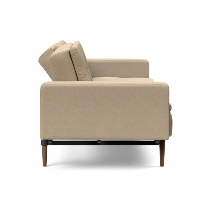 Innovation Living Dublexo Styletto Sofa Bed Dark Wood with Arms - 587 Phobos Mocha