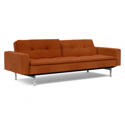 Innovation Living Dublexo Stainless Steel Sofa Bed with Arms - 595 Corduroy Burnt Orange