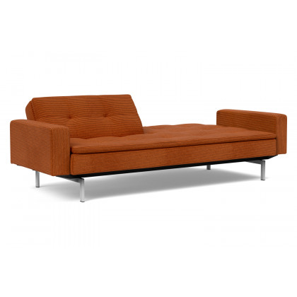 Innovation Living Dublexo Stainless Steel Sofa Bed with Arms - 595 Corduroy Burnt Orange
