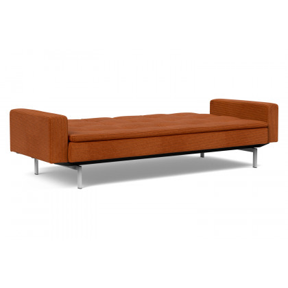 Innovation Living Dublexo Stainless Steel Sofa Bed with Arms - 595 Corduroy Burnt Orange