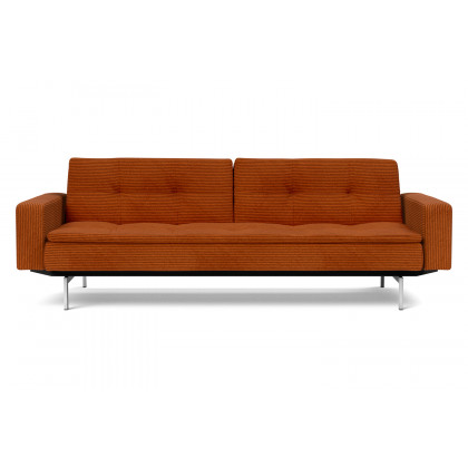 Innovation Living Dublexo Stainless Steel Sofa Bed with Arms - 595 Corduroy Burnt Orange