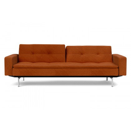 Innovation Living Dublexo Stainless Steel Sofa Bed with Arms - 595 Corduroy Burnt Orange