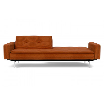 Innovation Living Dublexo Stainless Steel Sofa Bed with Arms - 595 Corduroy Burnt Orange