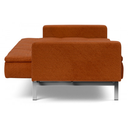 Innovation Living Dublexo Stainless Steel Sofa Bed with Arms - 595 Corduroy Burnt Orange