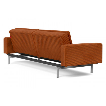Innovation Living Dublexo Stainless Steel Sofa Bed with Arms - 595 Corduroy Burnt Orange