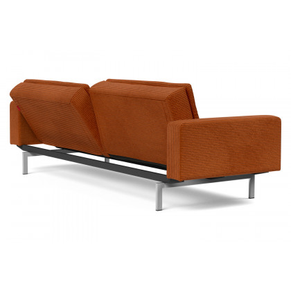 Innovation Living Dublexo Stainless Steel Sofa Bed with Arms - 595 Corduroy Burnt Orange