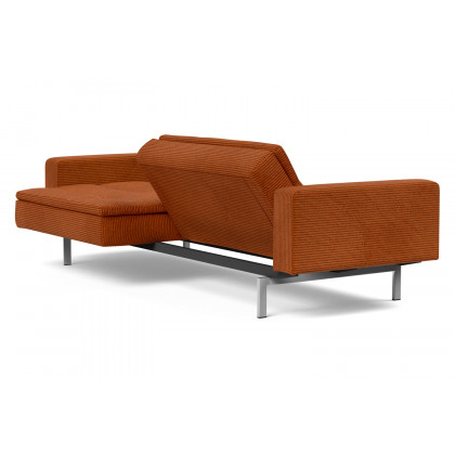 Innovation Living Dublexo Stainless Steel Sofa Bed with Arms - 595 Corduroy Burnt Orange