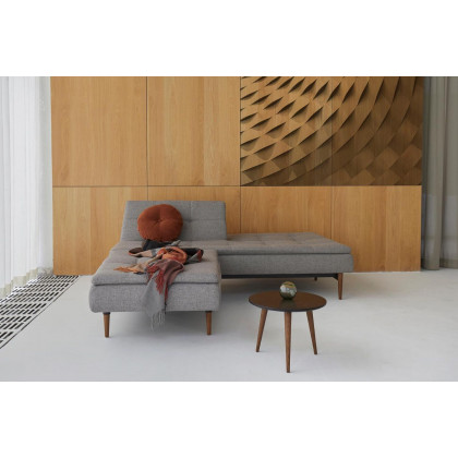 Innovation Living Dublexo Styletto Sofa Bed Dark Wood - 216 Flashtex Dark Gray