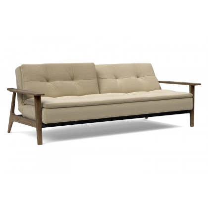 Innovation Living Dublexo Frej Sofa Bed Smoked Oak - 571 Vivus Dusty Sand