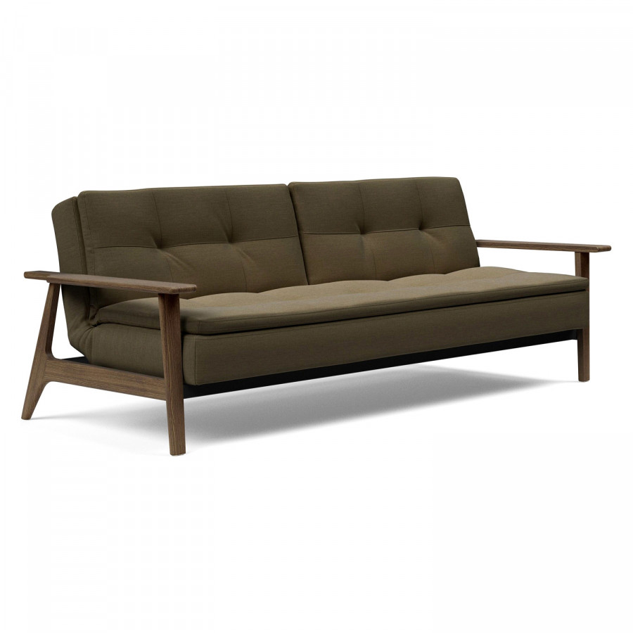 Innovation Living Dublexo Frej Sofa Bed Smoked Oak - 575 Vivus Dusty Olive