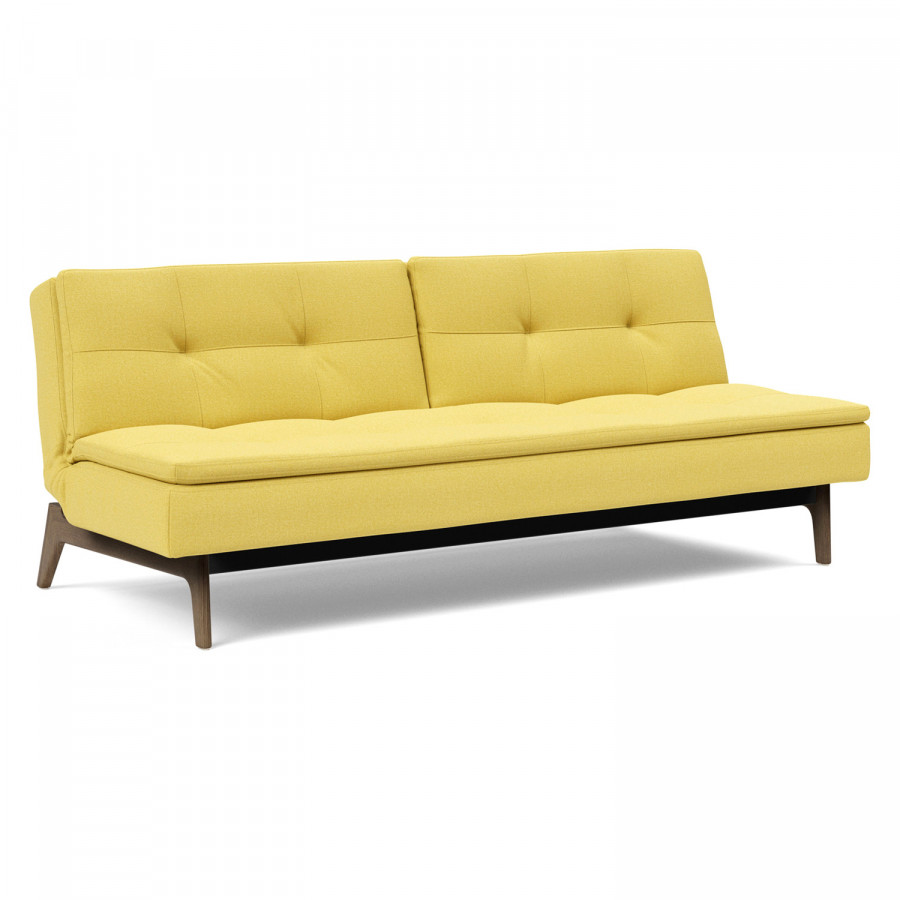 Innovation Living Dublexo Eik Sofa Bed Smoked Oak - 554 Soft Mustard Flower
