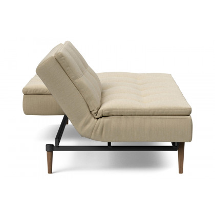 Innovation Living Dublexo Styletto Sofa Bed Dark Wood - 571 Vivus Dusty Sand