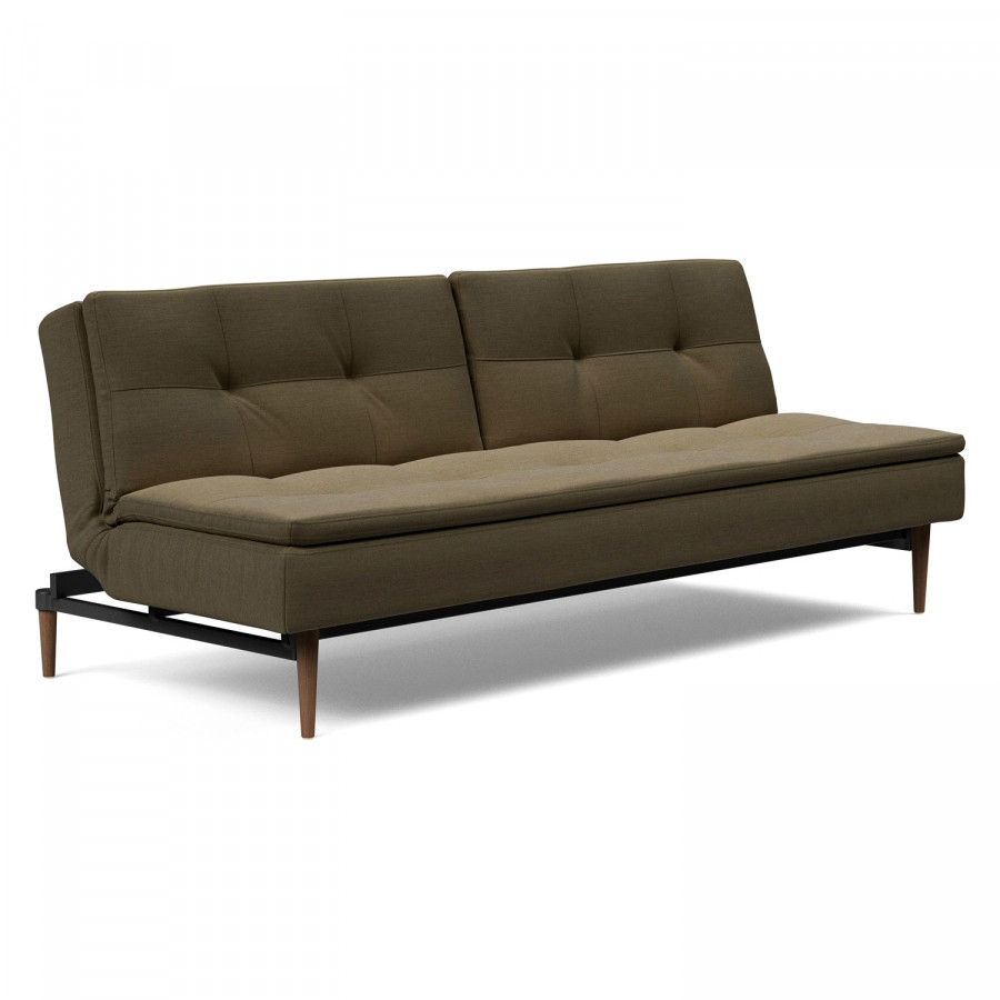 Innovation Living Dublexo Styletto Sofa Bed Dark Wood - 575 Vivus Dusty Olive