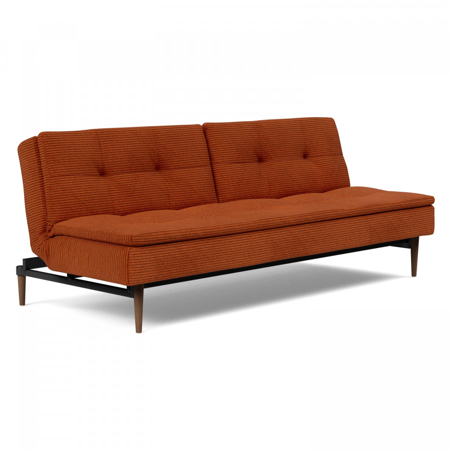 Innovation Living Dublexo Styletto Sofa Bed Dark Wood - 595 Corduroy Burnt Orange