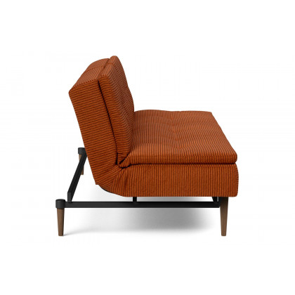 Innovation Living Dublexo Styletto Sofa Bed Dark Wood - 595 Corduroy Burnt Orange