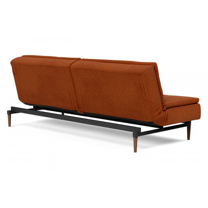 Innovation Living Dublexo Styletto Sofa Bed Dark Wood - 595 Corduroy Burnt Orange