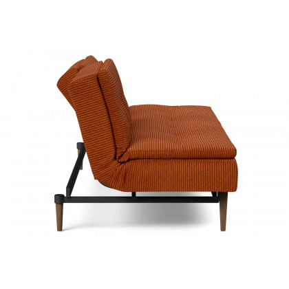 Innovation Living Dublexo Styletto Sofa Bed Dark Wood - 595 Corduroy Burnt Orange