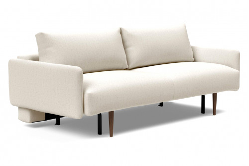 Innovation Living™ Frode Dark Styletto Sofa Bed Upholstered Arms - 531 Bouclé Off White