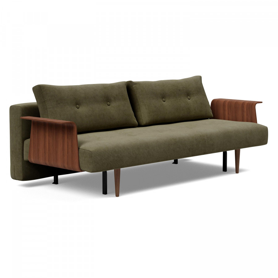 Innovation Living Recast Plus Sofa Bed Dark Styletto with Arms - 316 Cordufine Pine Green