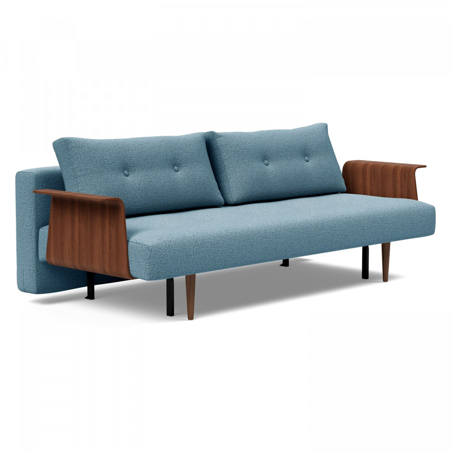 Innovation Living Recast Plus Sofa Bed Dark Styletto with Arms - 525 Mixed Dance Light Blue