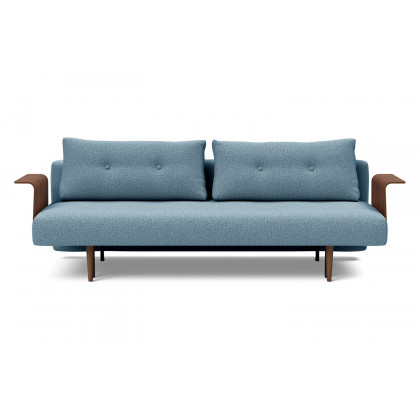 Innovation Living Recast Plus Sofa Bed Dark Styletto with Arms - 525 Mixed Dance Light Blue