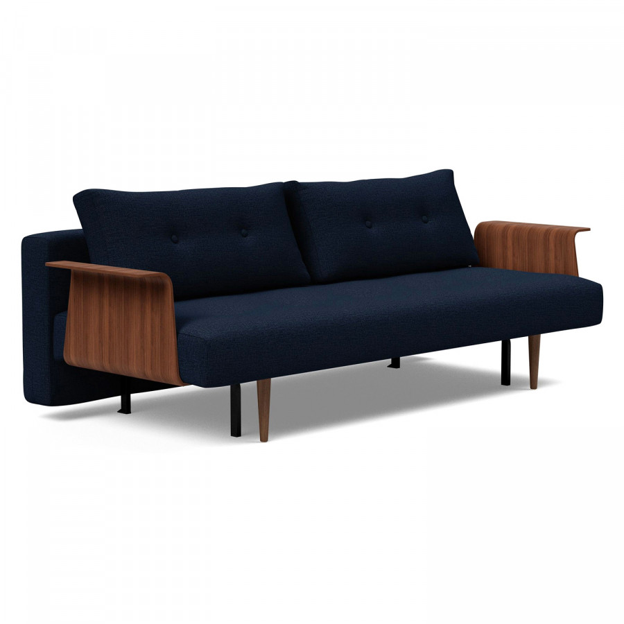 Innovation Living Recast Plus Sofa Bed Dark Styletto with Arms - 528 Mixed Dance Blue