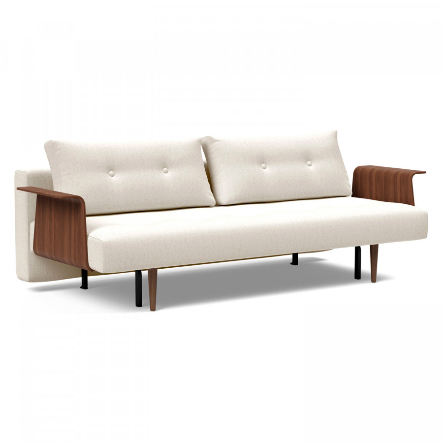 Innovation Living Recast Plus Sofa Bed Dark Styletto with Arms - 531 Bouclé Off White