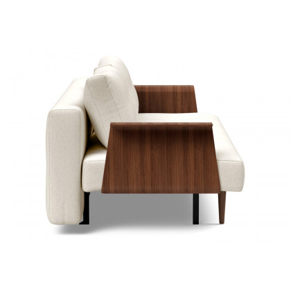 Innovation Living Recast Plus Sofa Bed Dark Styletto with Arms - 531 Bouclé Off White