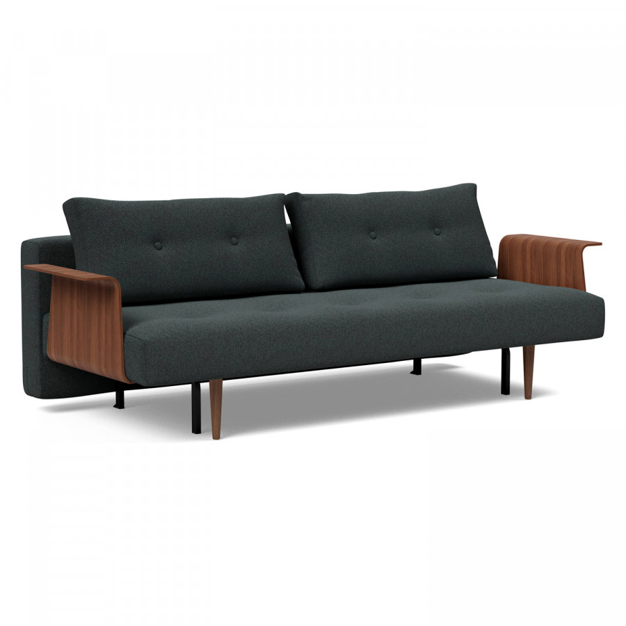 Innovation Living Recast Plus Sofa Bed Dark Styletto with Arms - 534 Bouclé Black Raven