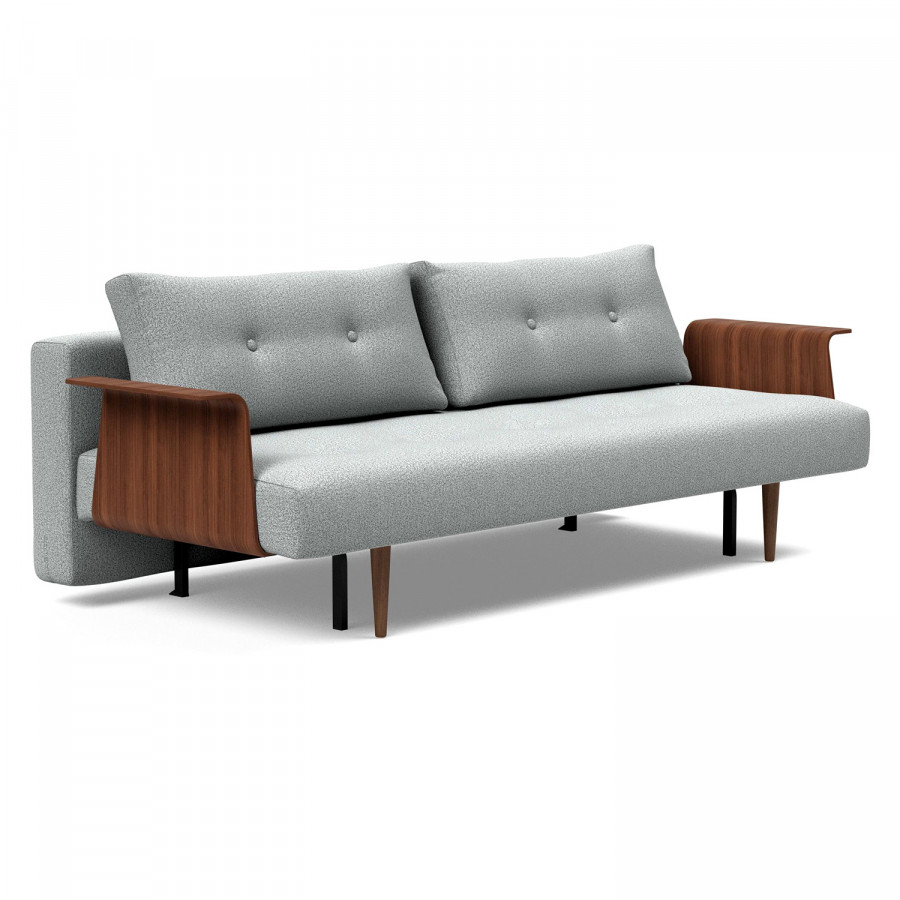 Innovation Living Recast Plus Sofa Bed Dark Styletto with Arms - 538 Melange Light Gray