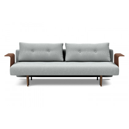 Innovation Living Recast Plus Sofa Bed Dark Styletto with Arms - 538 Melange Light Gray
