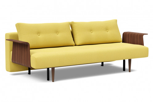 Innovation Living™ Recast Plus Sofa Bed Dark Styletto with Arms - 554 Soft Mustard Flower