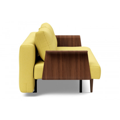 Innovation Living Recast Plus Sofa Bed Dark Styletto with Arms - 554 Soft Mustard Flower
