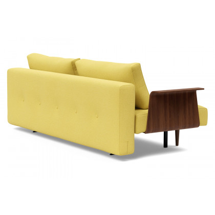 Innovation Living Recast Plus Sofa Bed Dark Styletto with Arms - 554 Soft Mustard Flower