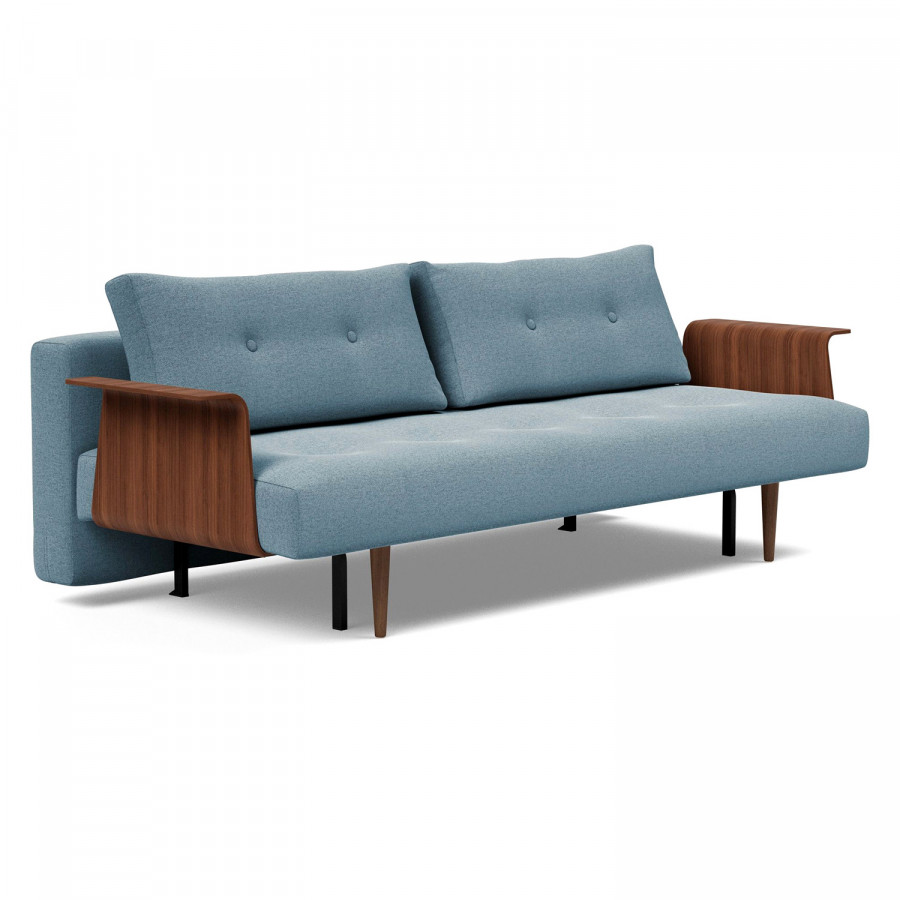 Innovation Living Recast Plus Sofa Bed Dark Styletto with Arms - 558 Soft Indigo