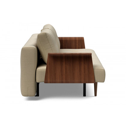 Innovation Living Recast Plus Sofa Bed Dark Styletto with Arms - 571 Vivus Dusty Sand