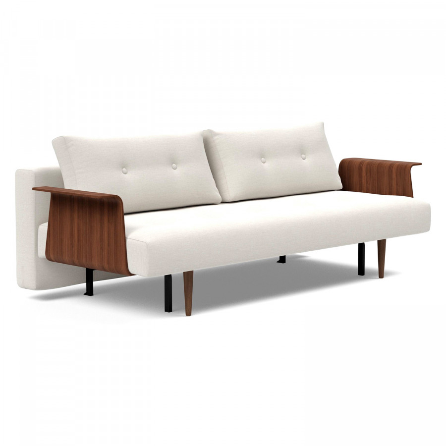 Innovation Living Recast Plus Sofa Bed Dark Styletto with Arms - 574 Vivus Dusty Off White