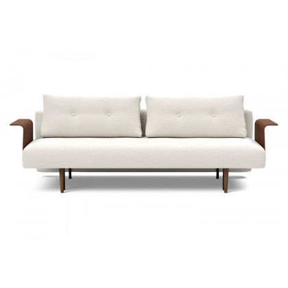 Innovation Living Recast Plus Sofa Bed Dark Styletto with Arms - 574 Vivus Dusty Off White